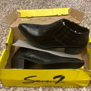 Seven7 brand black ankle boots. Size 8. Never worn. Brand new in box.